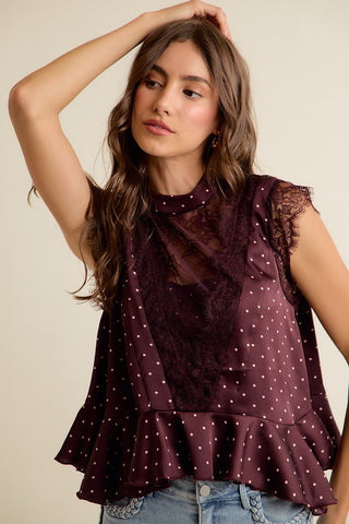 Veda Polka Dot Blouse Top