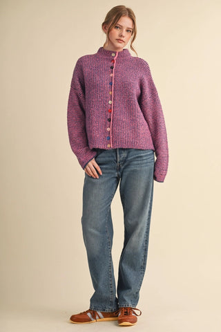 Amelia Cardigan in Indigo Coral