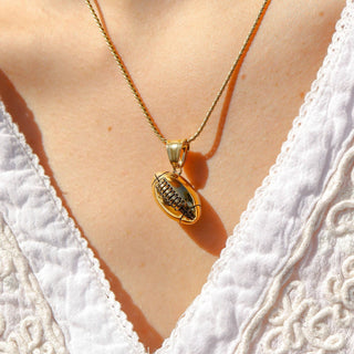 18K Gold 3D Football Pendant