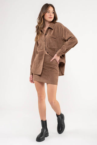 Magnolia Corduroy Mini Skirt in Brown