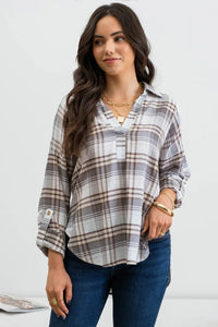 Dana Plaid Top