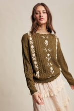 Rory Embroidered Cable Knit Sweater