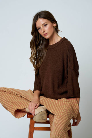 Bria Knit Top in Brown