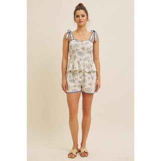 Audrianna Smocked Peplum Top