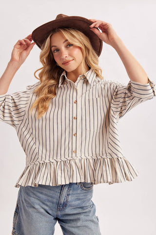Lenny Ruffled Hem Top