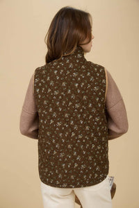 Jess Floral Quilted Puffer Vest