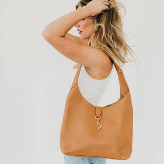 Haddie Hobo Vegan Leather Tote in Brown