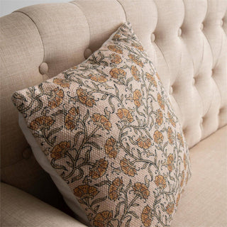 Knubby Slub Block Print, Dandelion Pillow