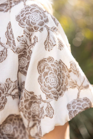 Blair Short Bubble Sleeve Floral PrintTop