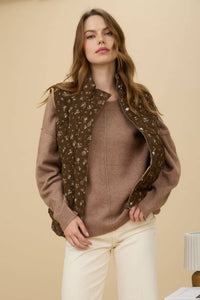Jess Floral Quilted Puffer Vest