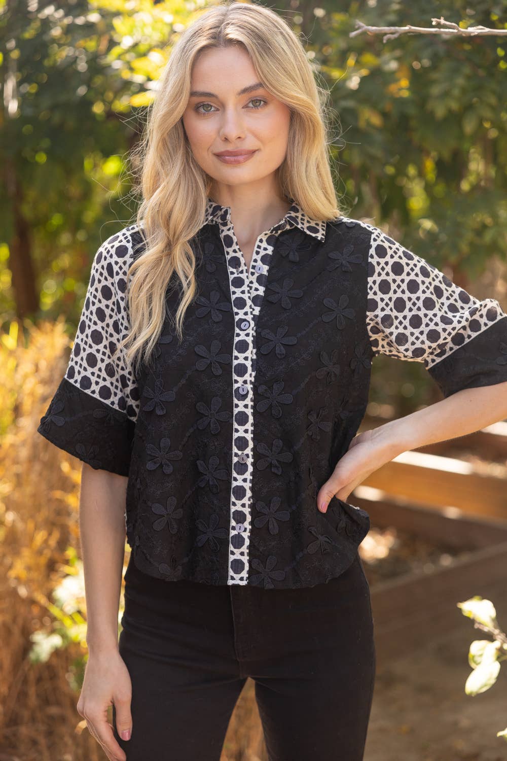 Marlo Floral Button-up Top