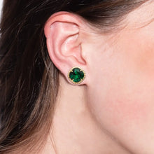 Emerald Cushion-Cut Solitaire Stud Earrings