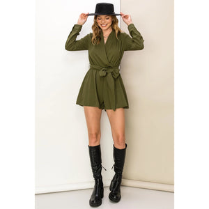 Lost In Me Romper in Olive