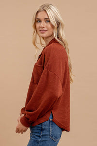 Touch of Fall Top in Rust