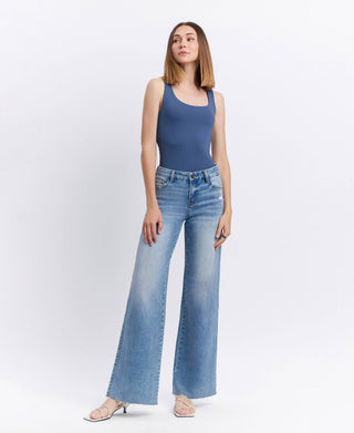 Olivia Mid Rise Wide Leg Jeans