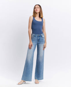 Olivia Mid Rise Wide Leg Jeans