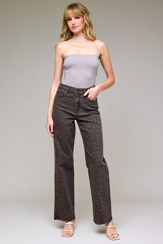 Blair Straight High Rise Denim in Cheetah