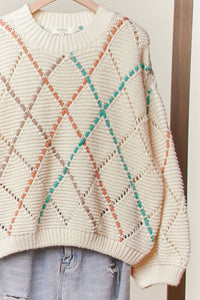 Taylor Diamond Cutout Knit Sweater