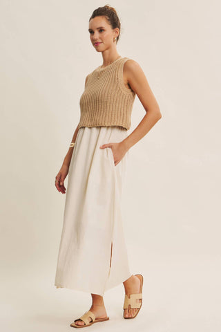 Madeline Cotton-Sweater Midi Dress