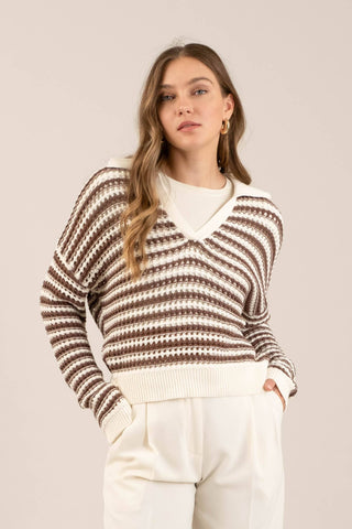 Avery Crochet Knit Sweater