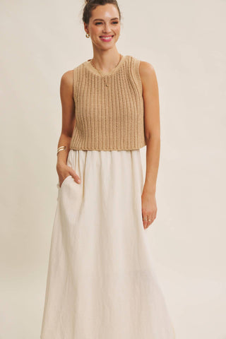 Madeline Cotton-Sweater Midi Dress