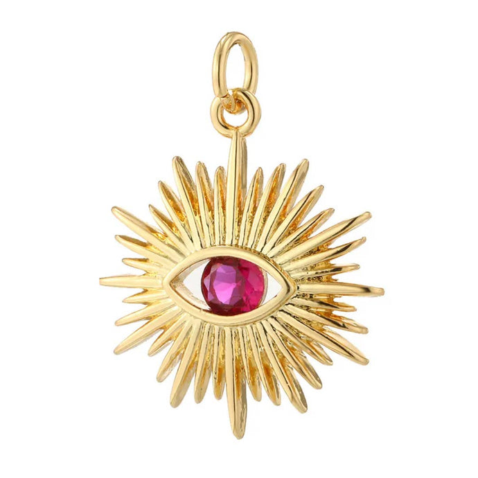 Pink Pave Sunburst Charm