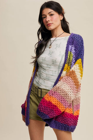 Rainbow Crochet Cardigan