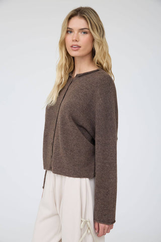 Siena Button Down Cardigan in Brown