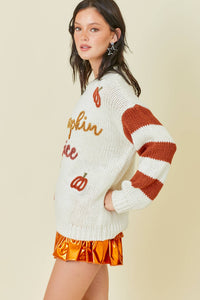 Pumpkin Spice Sweater Knit Top