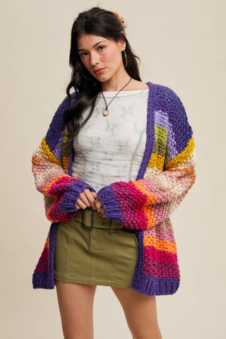Rainbow Crochet Cardigan