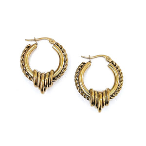 Edge Textured Hoop Earrings