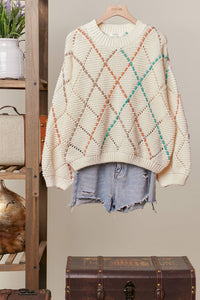 Taylor Diamond Cutout Knit Sweater