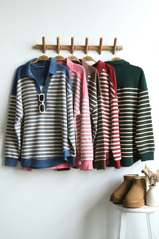 Oliver Oversized Knit Top in Denim