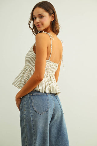 Olivia Stripe Balloon Top