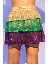 Mardi Gras Sequin Fleur De Lis Skirt
