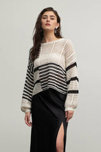 Colorblock Crochet Knit Sweater