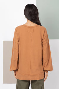 Elbow Patched Casual Knit Top