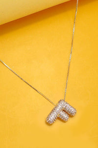 Initial Pave Bubble Necklace