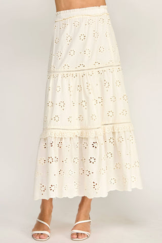 Lucille Ruffle Eyelet Skirt