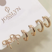 Mini Bow Huggie Hoop Trio Earrings