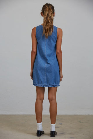 Betsy Ruffle Denim Mini Dress