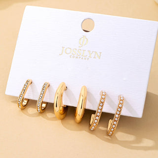 June Huggie Hoop Trio Earrings