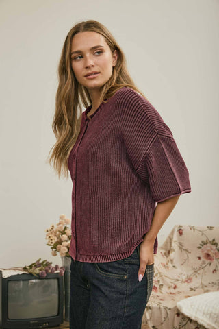 Elowen Cardigan in Burgundy