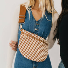 Westlyn Woven Bum Bag in Checkered Brown