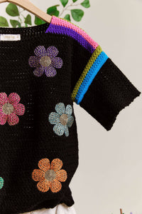 Daisy Embroidered Sweater Top