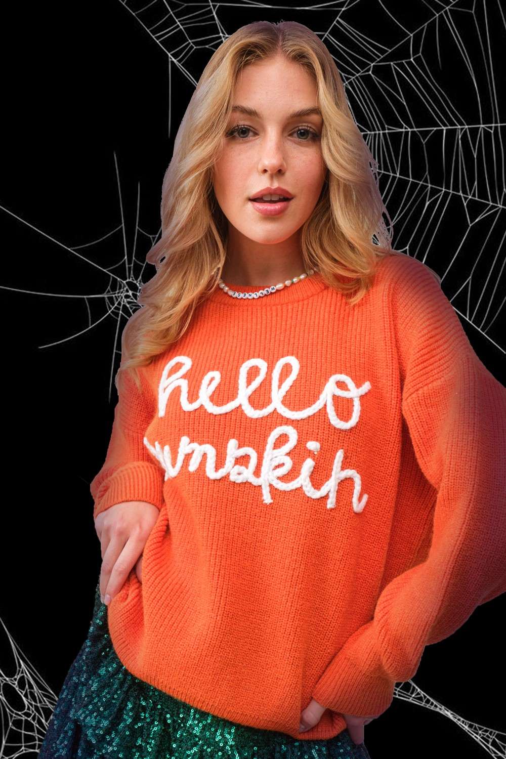 Hello Pumpkin Sweater in Burnt Orange