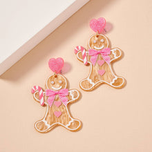 Christmas Gingerbread Man Dangling Earrings