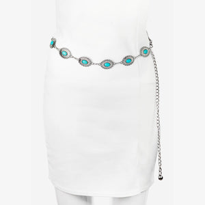 Turquoise Concho Chain Belt