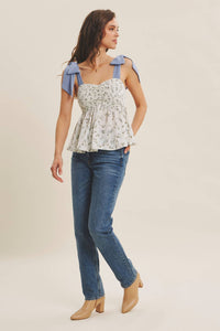 Romantic Florals Smocked Top