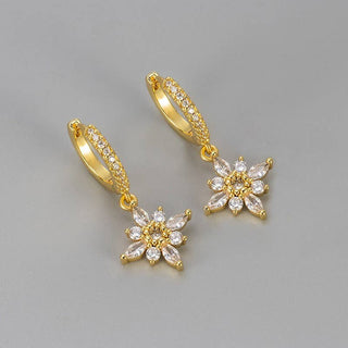Finley Flower Hoop Drop Earrings